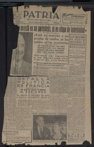 'Patria : diario de Falange Española Tradicionalista y de las J.O.N.S.' - Año XX Número 6034 - 1955 enero 1