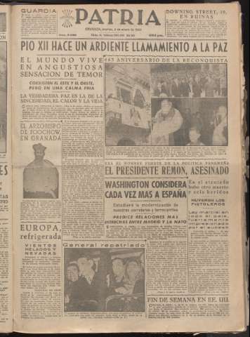'Patria : diario de Falange Española Tradicionalista y de las J.O.N.S.' - Año XX Número 6036 - 1955 enero 4