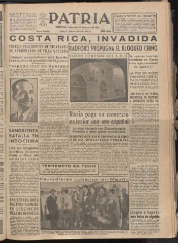 'Patria : diario de Falange Española Tradicionalista y de las J.O.N.S.' - Año XX Número 6043 - 1955 enero 12