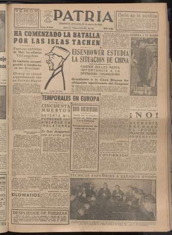 'Patria : diario de Falange Española Tradicionalista y de las J.O.N.S.' - Año XX Número 6049 - 1955 enero 19