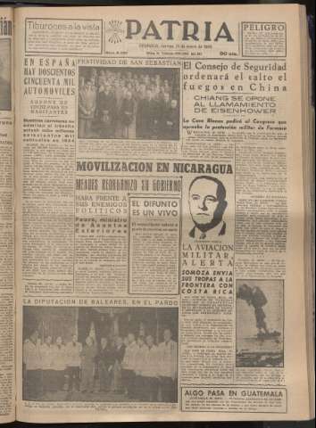 'Patria : diario de Falange Española Tradicionalista y de las J.O.N.S.' - Año XX Número 6051 - 1955 enero 21