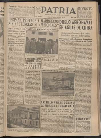 'Patria : diario de Falange Española Tradicionalista y de las J.O.N.S.' - Año XX Número 6052 - 1955 enero 22