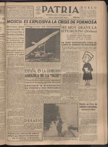 'Patria : diario de Falange Española Tradicionalista y de las J.O.N.S.' - Año XX Número 6058 - 1955 enero 29