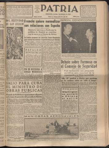 'Patria : diario de Falange Española Tradicionalista y de las J.O.N.S.' - Año XX Número 6060 - 1955 febrero 1