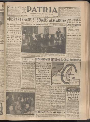 'Patria : diario de Falange Española Tradicionalista y de las J.O.N.S.' - Año XX Número 6062 - 1955 febrero 2