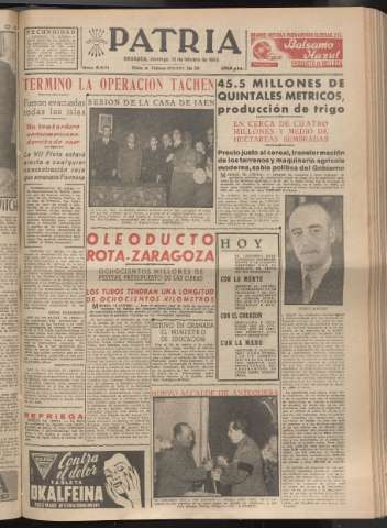 'Patria : diario de Falange Española Tradicionalista y de las J.O.N.S.' - Año XX Número 6071 - 1955 febrero 13