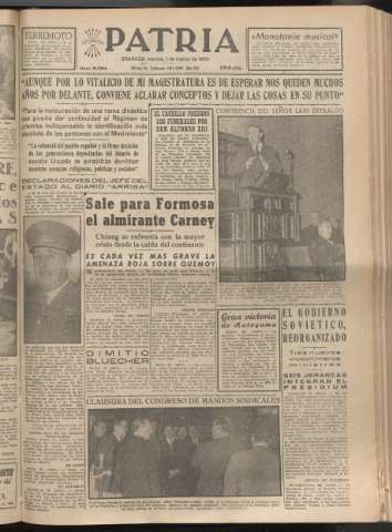 'Patria : diario de Falange Española Tradicionalista y de las J.O.N.S.' - Año XX Número 6084 - 1955 marzo 1