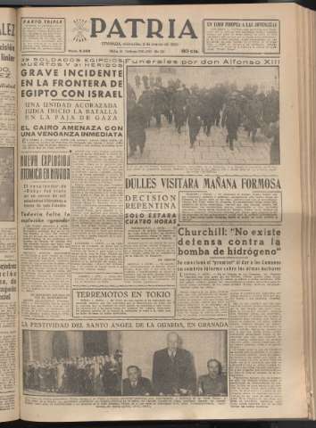 'Patria : diario de Falange Española Tradicionalista y de las J.O.N.S.' - Año XX Número 6085 - 1955 marzo 2