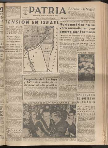 'Patria : diario de Falange Española Tradicionalista y de las J.O.N.S.' - Año XX Número 6086 - 1955 marzo 3