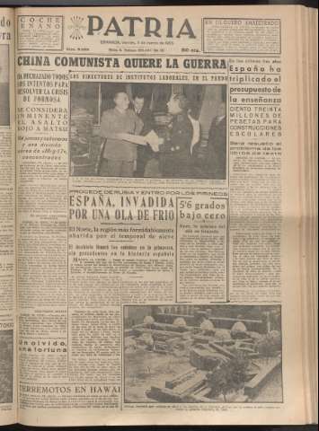 'Patria : diario de Falange Española Tradicionalista y de las J.O.N.S.' - Año XX Número 6092 - 1955 marzo 11