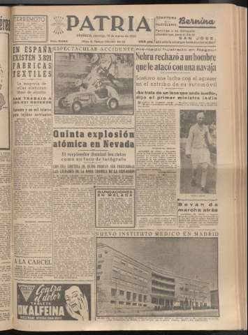 'Patria : diario de Falange Española Tradicionalista y de las J.O.N.S.' - Año XX Número 6094 - 1955 marzo 13