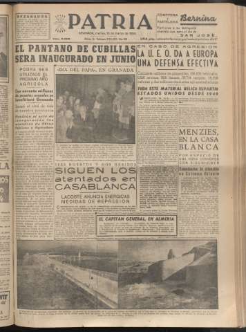 'Patria : diario de Falange Española Tradicionalista y de las J.O.N.S.' - Año XX Número 6095 - 1955 marzo 15