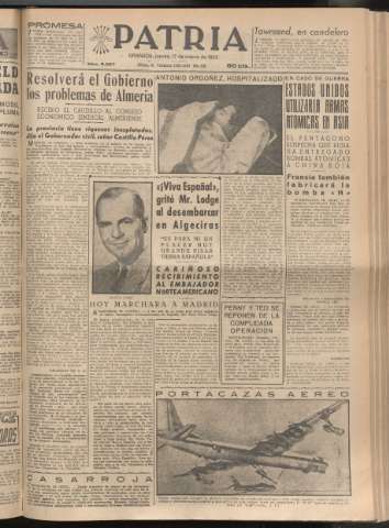'Patria : diario de Falange Española Tradicionalista y de las J.O.N.S.' - Año XX Número 6097 - 1955 marzo 17