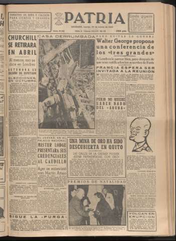 'Patria : diario de Falange Española Tradicionalista y de las J.O.N.S.' - Año XX Número 6101 - 1955 marzo 22