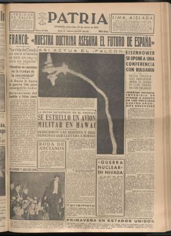 'Patria : diario de Falange Española Tradicionalista y de las J.O.N.S.' - Año XX Número 6102 - 1955 marzo 23