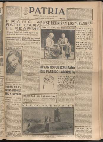 'Patria : diario de Falange Española Tradicionalista y de las J.O.N.S.' - Año XX Número 6103 - 1955 marzo 24