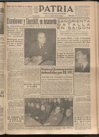 'Patria : diario de Falange Española Tradicionalista y de las J.O.N.S.' - Año XX Número 6109 - 1955 marzo 31