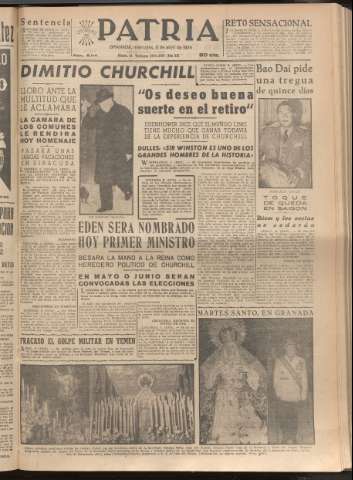 'Patria : diario de Falange Española Tradicionalista y de las J.O.N.S.' - Año XX Número 6114 - 1955 abril 6