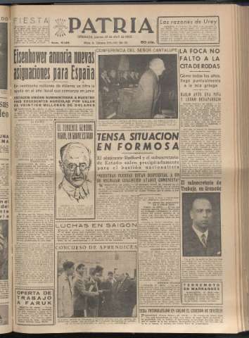 'Patria : diario de Falange Española Tradicionalista y de las J.O.N.S.' - Año XX Número 6126 - 1955 abril 21