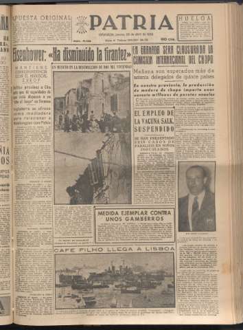 'Patria : diario de Falange Española Tradicionalista y de las J.O.N.S.' - Año XX Número 6132 - 1955 abril 28