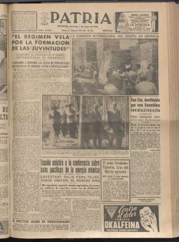 'Patria : diario de Falange Española Tradicionalista y de las J.O.N.S.' - Año XX Número 6135 - 1955 mayo 1