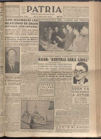 'Patria : diario de Falange Española Tradicionalista y de las J.O.N.S.' - Año XX Número 6145 - 1955 mayo 13