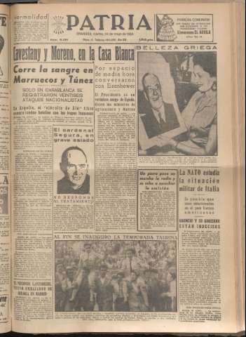 'Patria : diario de Falange Española Tradicionalista y de las J.O.N.S.' - Año XX Número 6154 - 1955 mayo 24