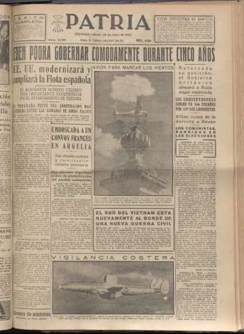 'Patria : diario de Falange Española Tradicionalista y de las J.O.N.S.' - Año XX Número 6158 - 1955 mayo 28