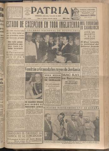 'Patria : diario de Falange Española Tradicionalista y de las J.O.N.S.' - Año XX Número 6161 - 1955 junio 1
