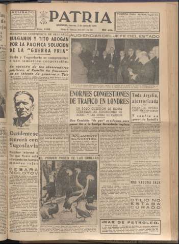 'Patria : diario de Falange Española Tradicionalista y de las J.O.N.S.' - Año XX Número 6163 - 1955 junio 3