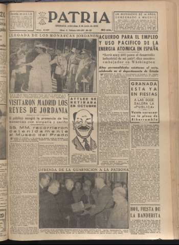 'Patria : diario de Falange Española Tradicionalista y de las J.O.N.S.' - Año XX Número 6167 - 1955 junio 8