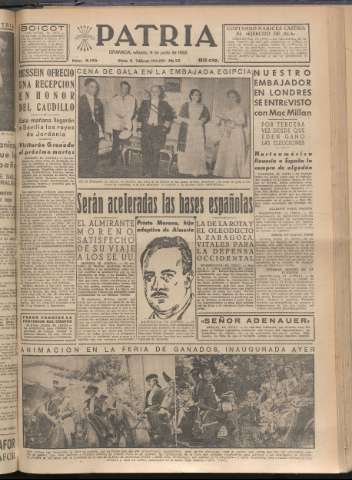 'Patria : diario de Falange Española Tradicionalista y de las J.O.N.S.' - Año XX Número 6170 - 1955 junio 11