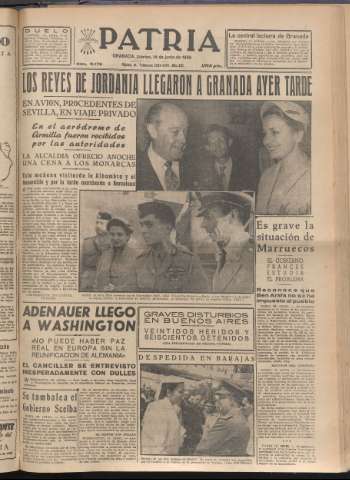 'Patria : diario de Falange Española Tradicionalista y de las J.O.N.S.' - Año XX Número 6172 - 1955 junio 14