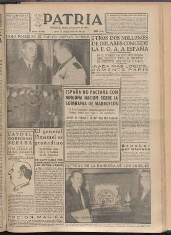 'Patria : diario de Falange Española Tradicionalista y de las J.O.N.S.' - Año XX Número 6179 - 1955 junio 23