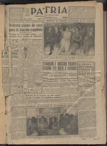'Patria : diario de Falange Española Tradicionalista y de las J.O.N.S.' - Año XX Número 6185 - 1955 julio 1