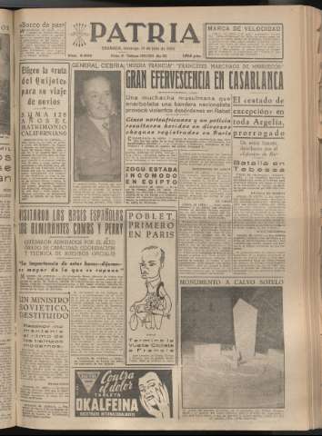 'Patria : diario de Falange Española Tradicionalista y de las J.O.N.S.' - Año XX Número 6202 - 1955 julio 31