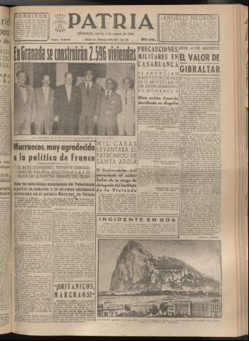 'Patria : diario de Falange Española Tradicionalista y de las J.O.N.S.' - Año XX Número 6204 - 1955 agosto 4