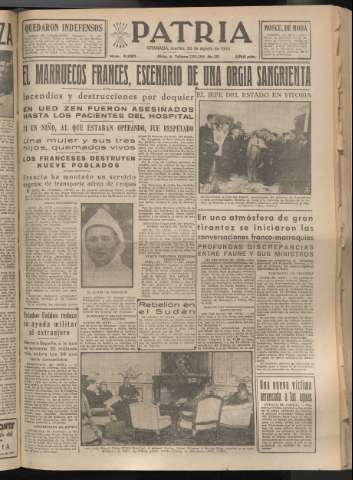 'Patria : diario de Falange Española Tradicionalista y de las J.O.N.S.' - Año XX Número 6220 - 1955 agosto 23