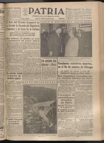 'Patria : diario de Falange Española Tradicionalista y de las J.O.N.S.' - Año XX Número 6232 - 1955 septiembre 6