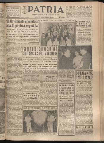 'Patria : diario de Falange Española Tradicionalista y de las J.O.N.S.' - Año XX Número 6241 - 1955 septiembre 16