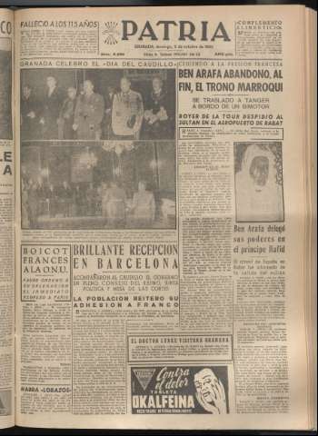 'Patria : diario de Falange Española Tradicionalista y de las J.O.N.S.' - Año XX Número 6255 - 1955 octubre 2