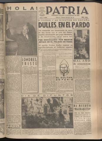 'Patria : diario de Falange Española Tradicionalista y de las J.O.N.S.' - Año XX Número 6281 - 1955 noviembre 2