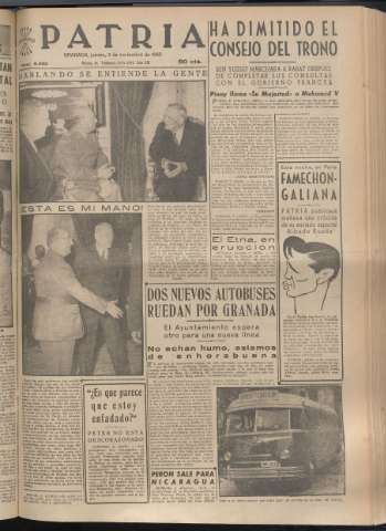 'Patria : diario de Falange Española Tradicionalista y de las J.O.N.S.' - Año XX Número 6282 - 1955 noviembre 3