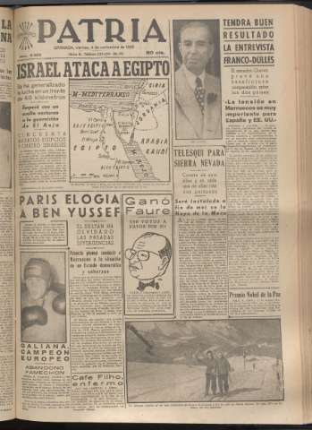 'Patria : diario de Falange Española Tradicionalista y de las J.O.N.S.' - Año XX Número 6283 - 1955 noviembre 4