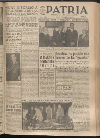 'Patria : diario de Falange Española Tradicionalista y de las J.O.N.S.' - Año XX Número 6286 - 1955 noviembre 8