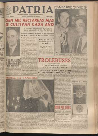 'Patria : diario de Falange Española Tradicionalista y de las J.O.N.S.' - Año XX Número 6288 - 1955 noviembre 10