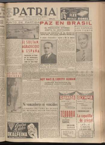 'Patria : diario de Falange Española Tradicionalista y de las J.O.N.S.' - Año XX Número 6291 - 1955 noviembre 13
