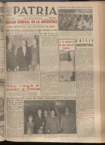 'Patria : diario de Falange Española Tradicionalista y de las J.O.N.S.' - Año XX Número 6293 - 1955 noviembre 16