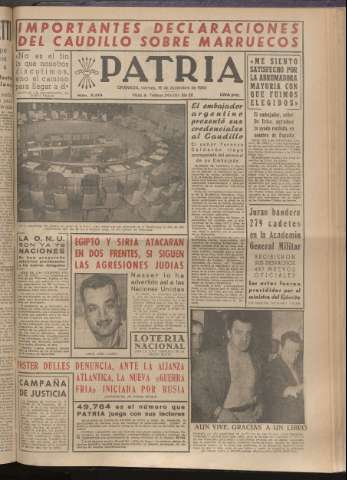 'Patria : diario de Falange Española Tradicionalista y de las J.O.N.S.' - Año XX Número 6318 - 1955 diciembre 16