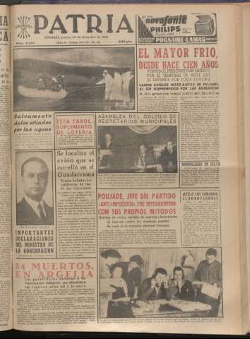 'Patria : diario de Falange Española Tradicionalista y de las J.O.N.S.' - Año XX Número 6323 - 1955 diciembre 22